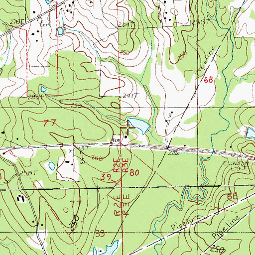 Topographic Map of Macedonia Church, LA