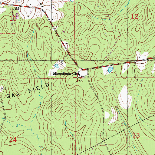 Topographic Map of Macedonia Church, LA