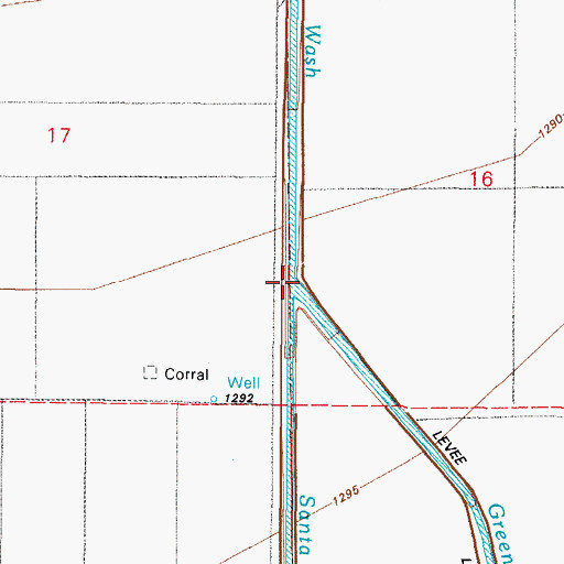 Topographic Map of Greene Wash, AZ