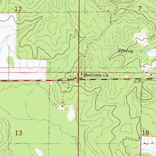 Topographic Map of Macedonia Church, LA
