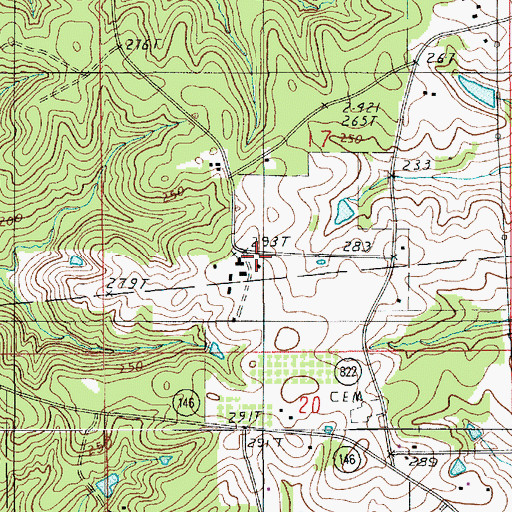 Topographic Map of Macedonia School, LA