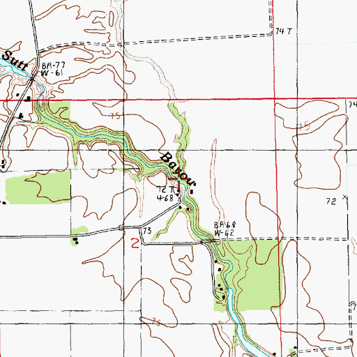 Topographic Map of Mack Bayou, LA