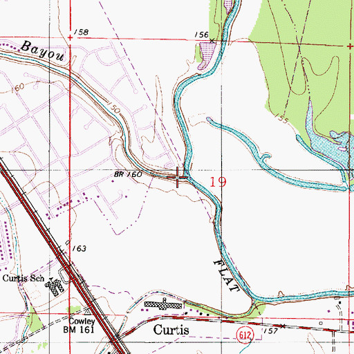 Topographic Map of Macks Bayou, LA