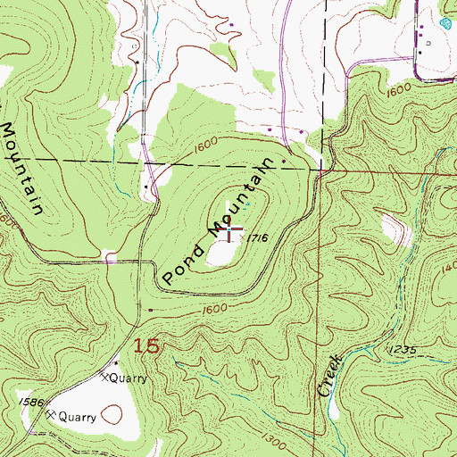 Topographic Map of Pond Mountain, AR