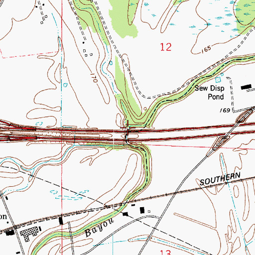 Topographic Map of Macks Bayou, LA