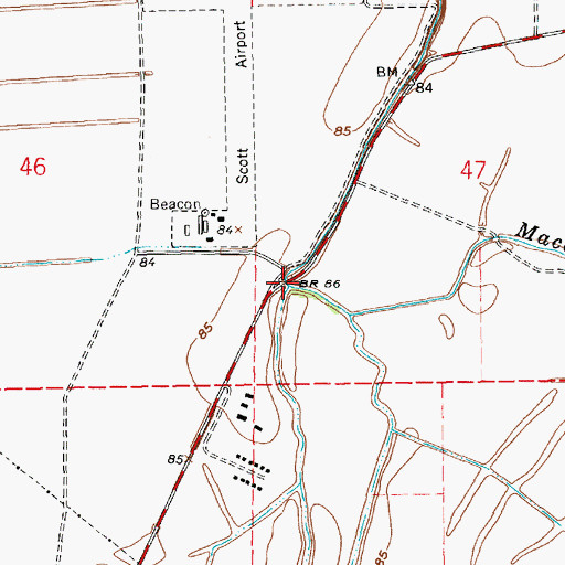 Topographic Map of Macon Slough, LA
