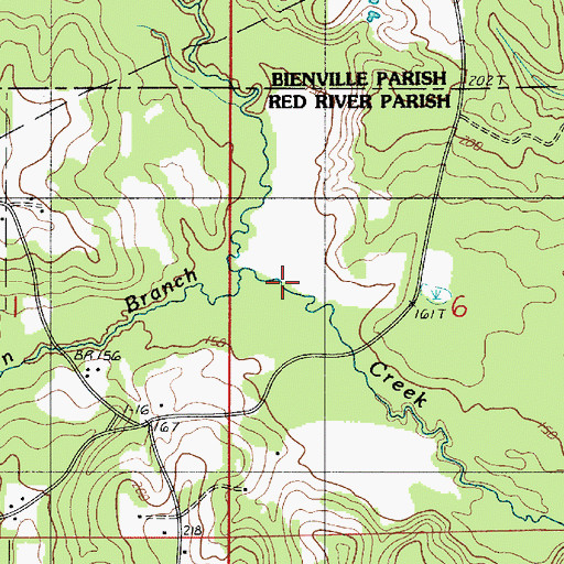 Topographic Map of Madden Branch, LA