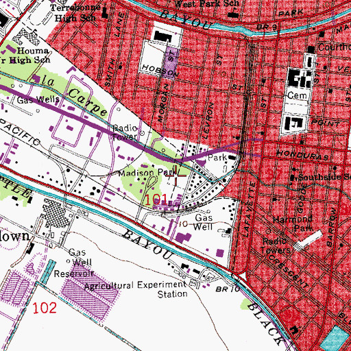 Topographic Map of Madison Park, LA