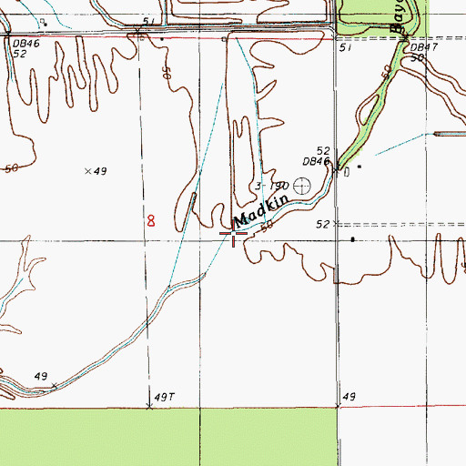 Topographic Map of Madkin Bayou, LA