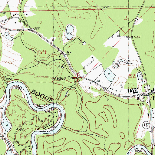 Topographic Map of Magee Cemetery, LA