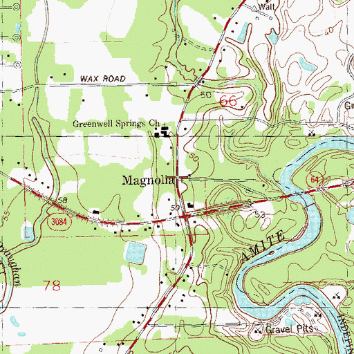 Topographic Map of Magnolia, LA