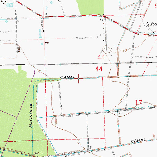 Topographic Map of Magnolia Canal, LA