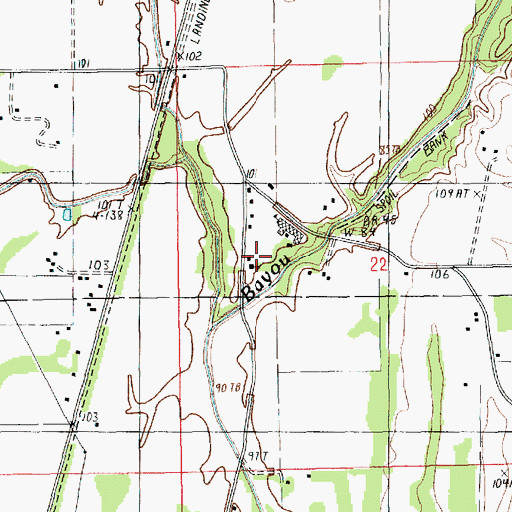 Topographic Map of Magnolia Church, LA