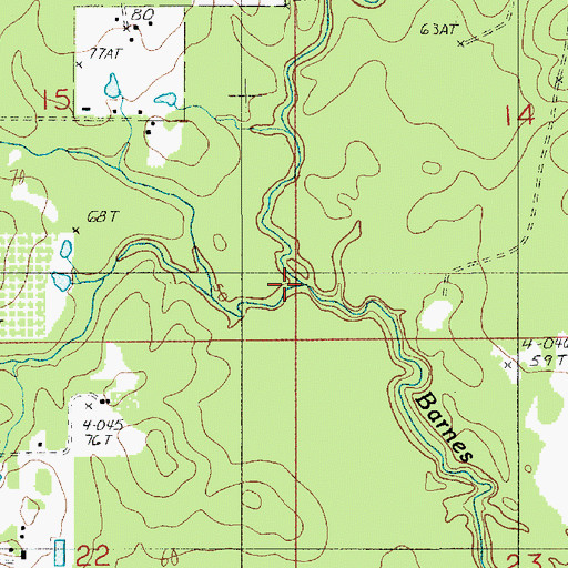 Topographic Map of Magnolia Creek, LA