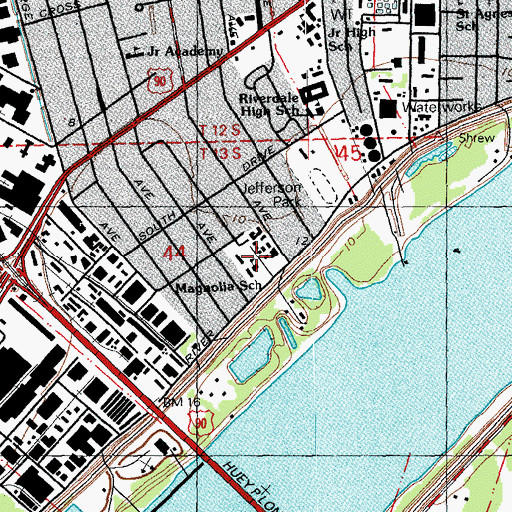 Topographic Map of Magnolia School, LA
