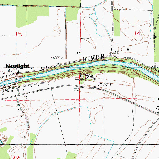 Topographic Map of Magnolia School, LA