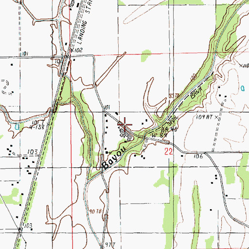 Topographic Map of Magnolia School, LA