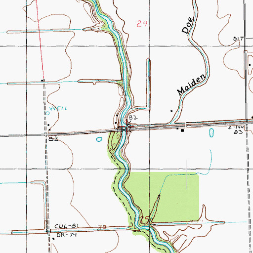 Topographic Map of Maiden Doe Bayou, LA