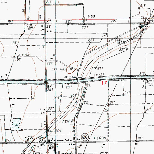 Topographic Map of Main Canal, LA
