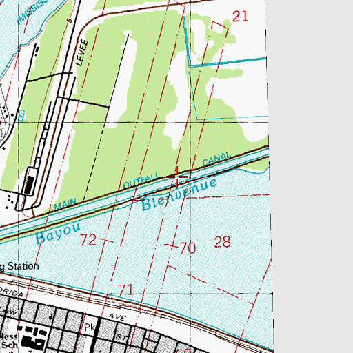 Topographic Map of Main Outfall Canal, LA