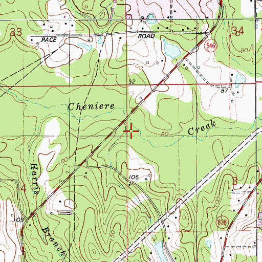 Topographic Map of Mallard Branch, LA