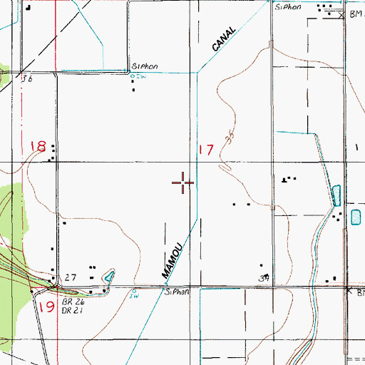 Topographic Map of Mamou Canal, LA