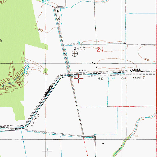 Topographic Map of Mamou Canal, LA