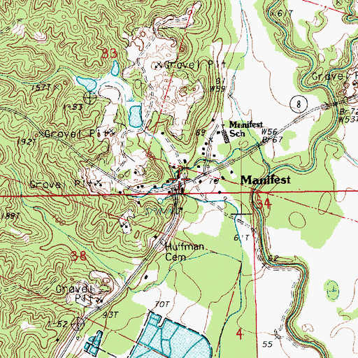 Topographic Map of Manifest, LA