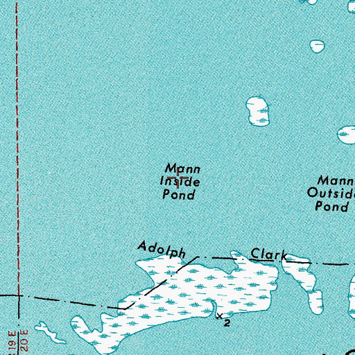 Topographic Map of Mann Inside Pond, LA