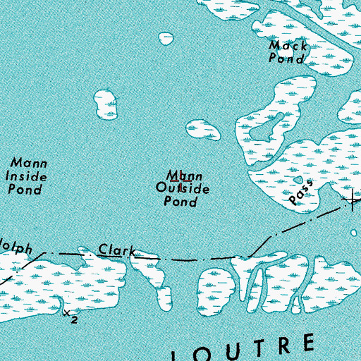 Topographic Map of Mann Outside Pond, LA