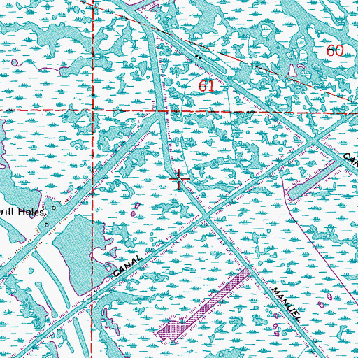 Topographic Map of Manuel Canal, LA