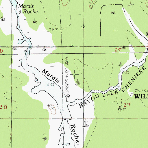 Topographic Map of Marais a Roche, LA