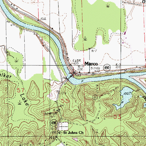 Topographic Map of Marco, LA