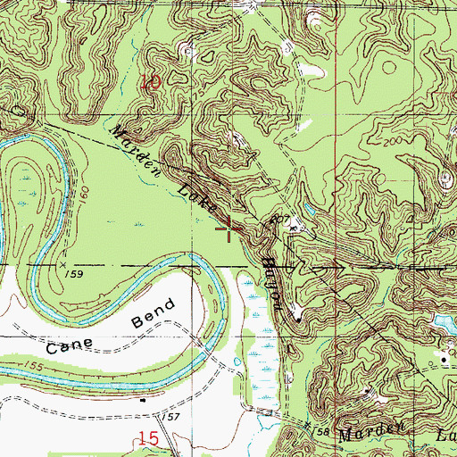 Topographic Map of Marden Lake Bayou, LA