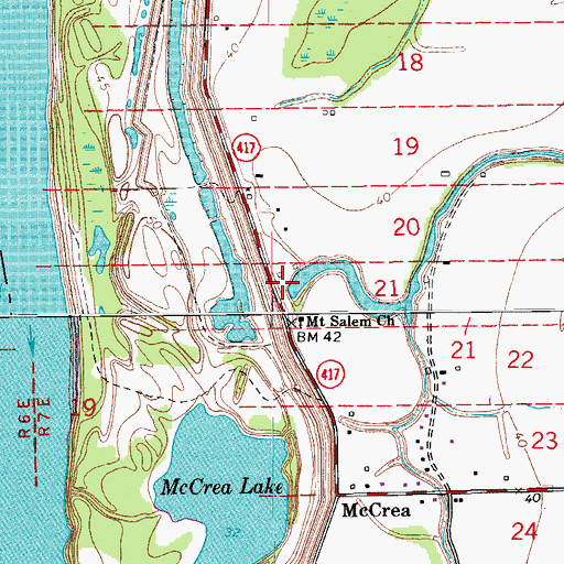 Topographic Map of Marine Bayou, LA