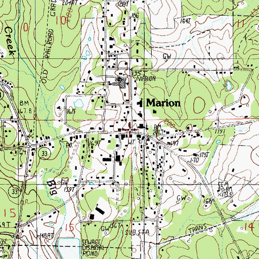 Topographic Map of Marion, LA
