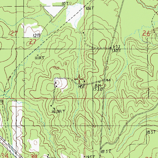 Topographic Map of Marion Church, LA