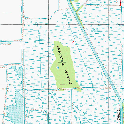Topographic Map of Marklee Island, LA