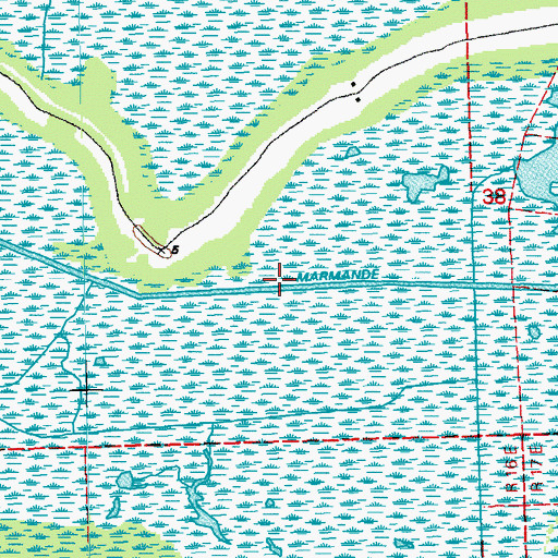 Topographic Map of Marmande Canal, LA