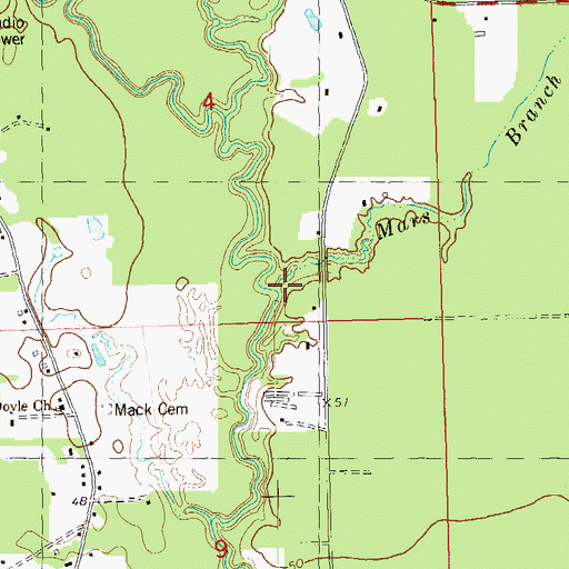 Topographic Map of Mars Branch, LA