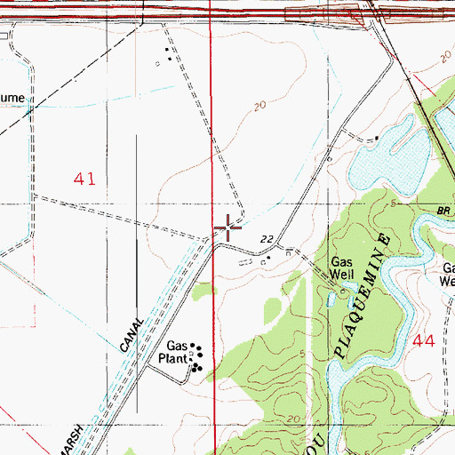 Topographic Map of Marsh Canal, LA