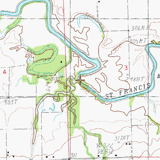 Topographic Map of Poplar Creek, AR