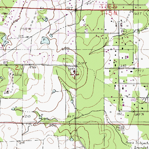 Topographic Map of Marshall Chapel, LA