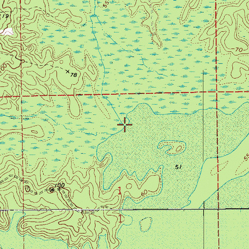 Topographic Map of Marshall Creek, LA