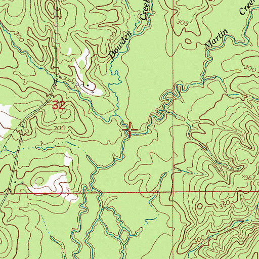 Topographic Map of Martin Creek, LA