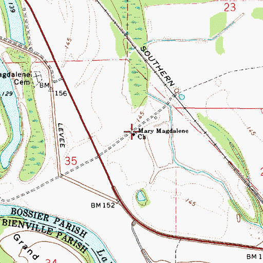 Topographic Map of Mary Magdalene Church, LA