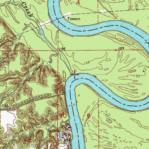 Topographic Map of Poplar Creek, AR