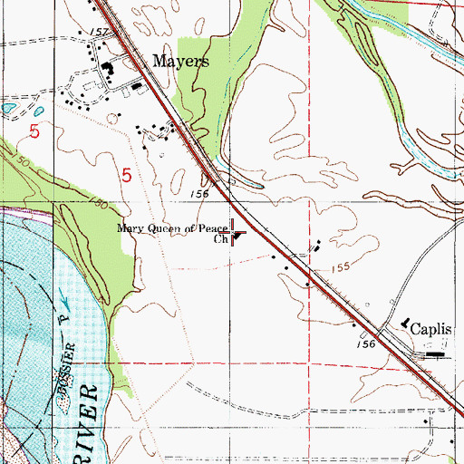 Topographic Map of Mary Queen of Peace Church, LA