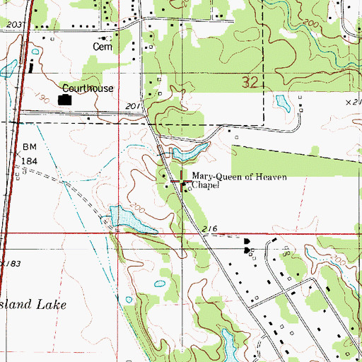 Topographic Map of Mary-Queen of Heaven Chapel, LA