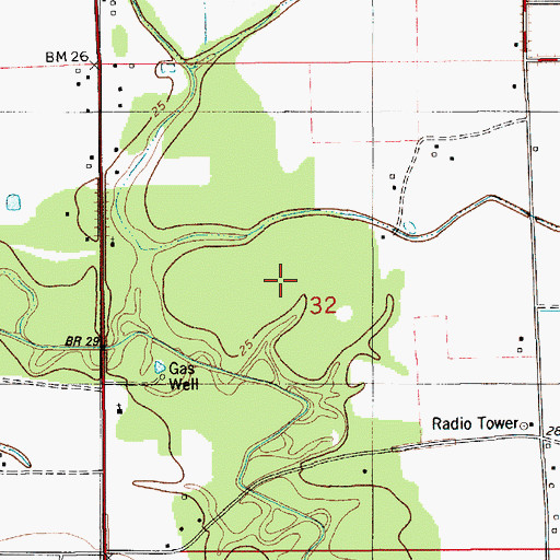 Topographic Map of Maxie Oil and Gas Field, LA
